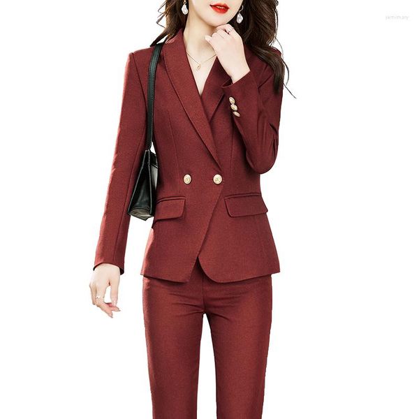 Pantaloni a due pezzi da donna Pant 2 Outfit 2023 Summer Womens Matching Sets Elegant Blazer Suit Set di pezzi di moda per le donne