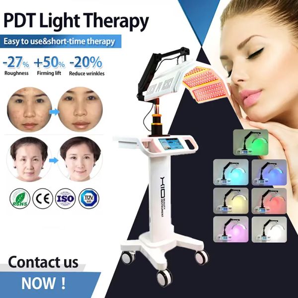 7 Farben PDT LED-Lichttherapie Photonenverjüngungstherapie Hautverjüngung Anti-Aging-Aknebehandlung ROT BLAU GELB GRÜN LED-Maske