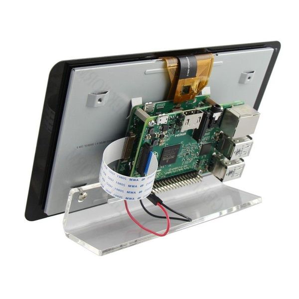 Freeshipping Raspberry Pi 3 Modello B Plus / 3B Ufficiale TFT LCD da 7 pollici Touch Screen Shield Monitor Display Supporto base acrilico Stande Tmiv