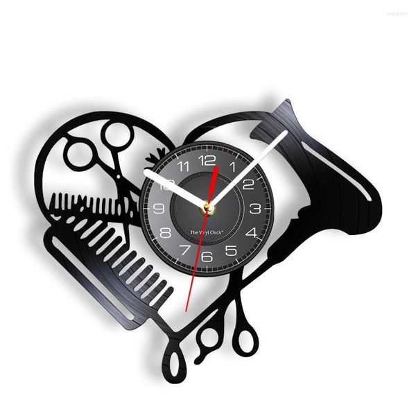 Relógios de parede barbeiro lojas de coração Relógio Relógio Ferramentas do salão