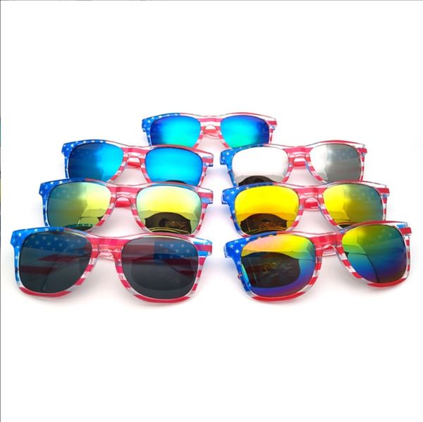 Vários óculos de sol com óculos de sol Personalidade USA Bandeira dos óculos de sol Celebrated Day Eyewear American Flag Promocional Sun Glasses