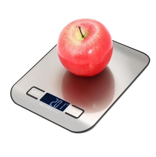 Tragbare Küchenwaage aus Edelstahl mit einem Gewicht von 5 kg/10 kg für die Ernährung, Postwaage, LCD-Präzision, elektronisch