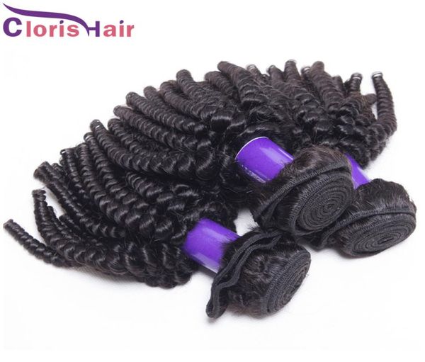 Fábrica encaracolado cabelo brasileiro tecer mix 3 pacotes barato afro kinky encaracolado extensões de cabelo humano não processado máquina dupla wef9439788