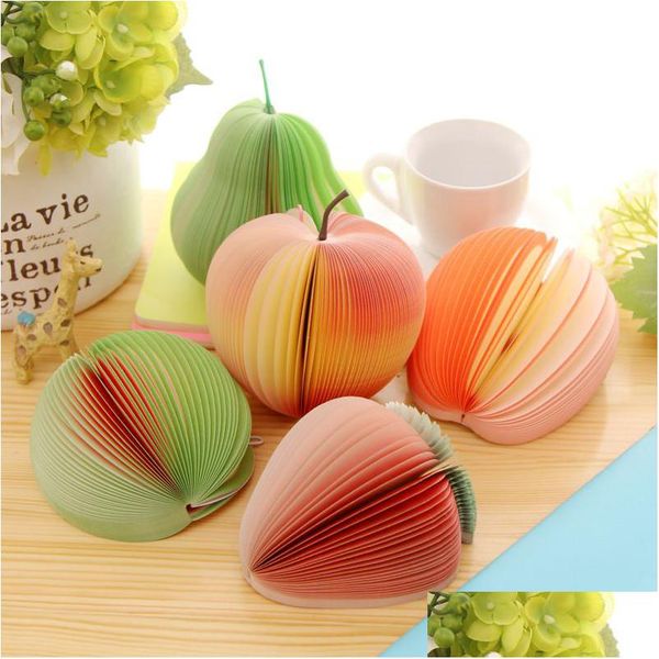 Notizen Neuheit Sticky Fruit Notepad Memo Pad Note Post Paper Verschiedene Stile Abnehmbares Mes Label Notebook Gift Dh6N9