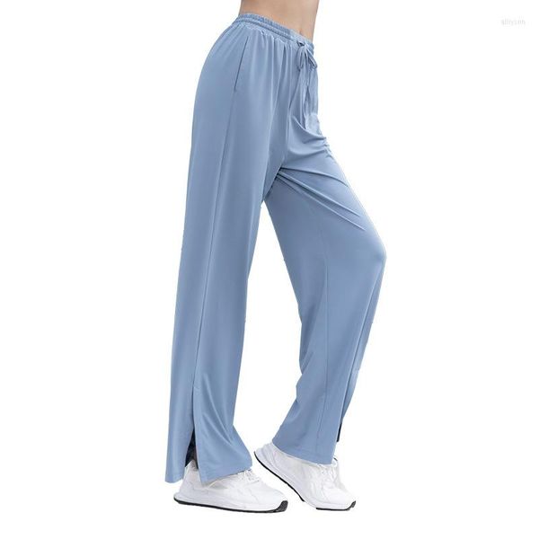 Damen-Hosen-Sonnenschutz-Frauen mit weitem Bein, hoher Taille, schnell trocknender Anti-UV-Jogginghose