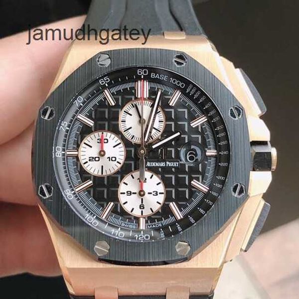 Ap Orologi da polso svizzeri di lusso Royal AP Oak Offshore Series Anello in ceramica in oro rosa 44mm Orologio meccanico automatico da uomo di moda rosa 26401roooa002ca01 Panda Plate M9