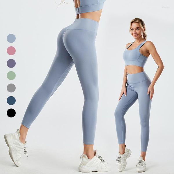 Aktive Hose mit hoher Taille, nackt, Yoga, Bodybuilding, Fitness, Laufsport, Strumpfhose, nahtlos, Hüftlift, Mädchen-Leggings