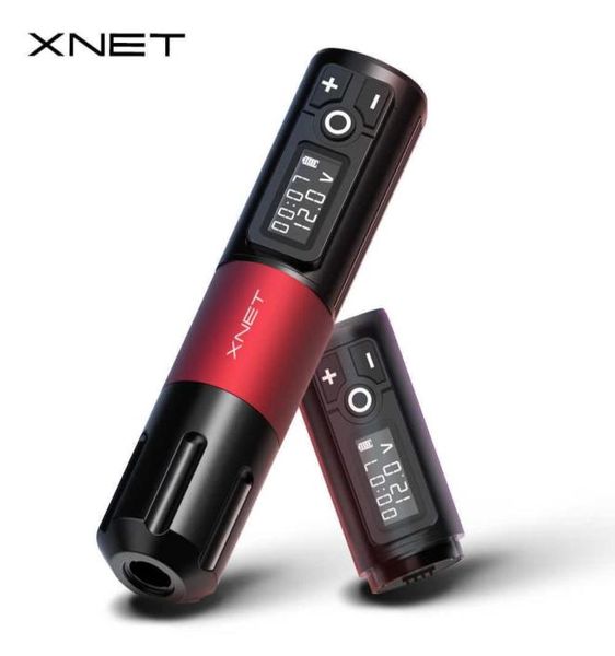 Máquina de caneta de tatuagem sem fio XNET Elite, poderoso motor sem fio, bateria de lítio de 2000mAh, display LED digital para corpo artístico 2106227593948