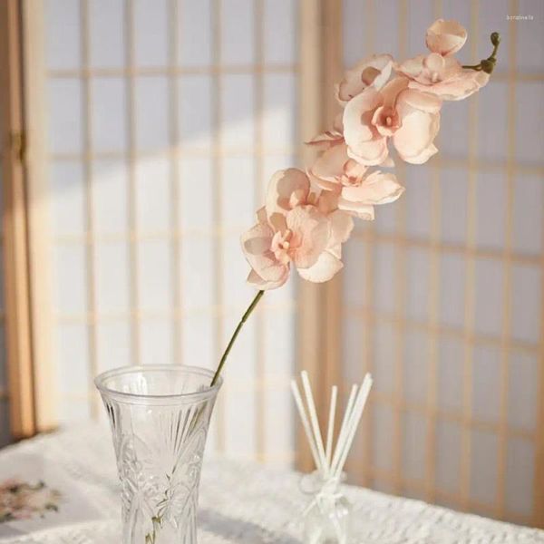 Flores decorativas muito falso borboleta orquídea tecido sem rega cor vibrante real tocando flor artificial diy