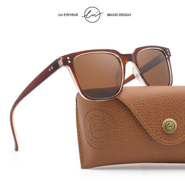 Occhiali da sole LM 2023 Occhiali da sole vintage Donna Uomo Polarizzati G15 Lente marrone UV400 Occhiali da sole quadrati Occhiali moda unisex Occhiali Oculos P230406