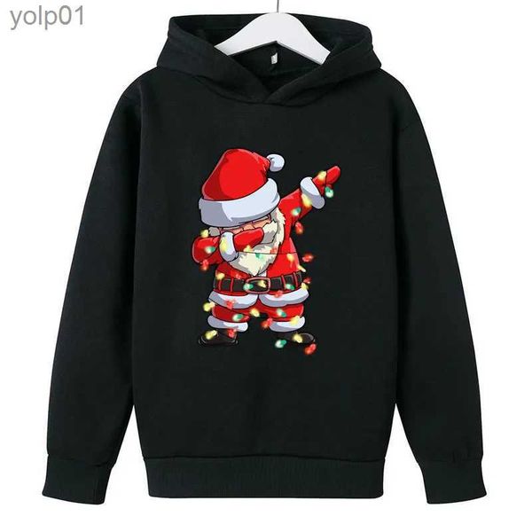 Erkek Hoodies Sweatshirts Noel Dab Santa Çocuk Hoodies Karikatür Giysileri Çocuk Kazak Giysileri Uzun Başlıca Mutlu Noel Erkekler Kızlar Hoodiesl231107