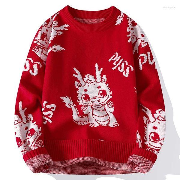 Suéteres masculinos 2023 outono inverno hip hop design cashmere suéter homens macio quente pulôver high end luxo homens jumpers de natal