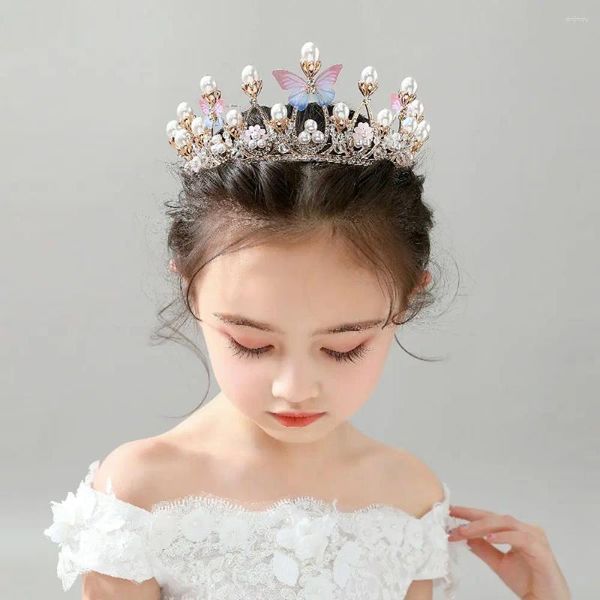 Аксессуары для волос, вечерние кавайные кристаллы, милая бабочка, сладкий корейский обруч, детский орнамент, головной убор с короной