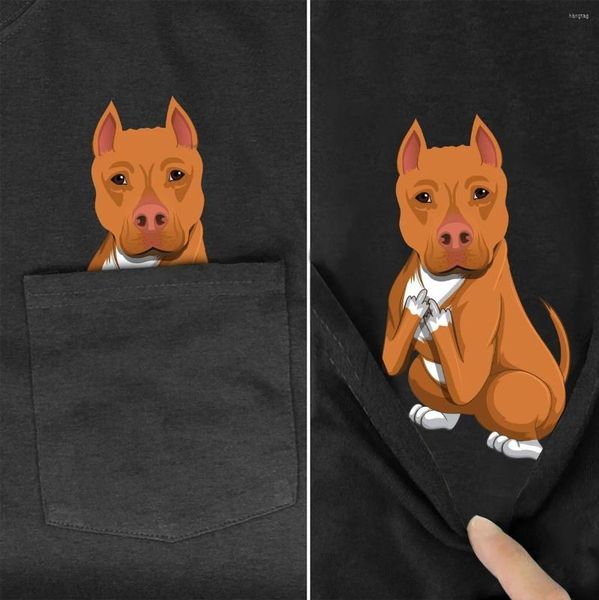 Camisetas de camisa masculina Marca de moda Summer Pocket Dog Funny Print T-Shirt Men for Women Hip Hop Tops Black Cotton Tees Style-11