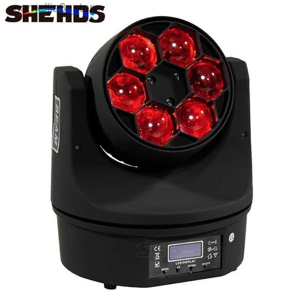 Moving Head Lights LED Beam + Wash Six Bees Eyes 6x15W RGBW DMX512 11/14 Canais Iluminação de efeito de palco Bom para DJ Disco Party Dance Floor Clubs Bar Q231107