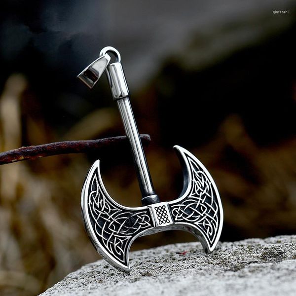 Подвесные ожерелья топор Ares Viking Celtic Knot из нержавеющей стали мужчины Женские цепные цепные панк модный украшение