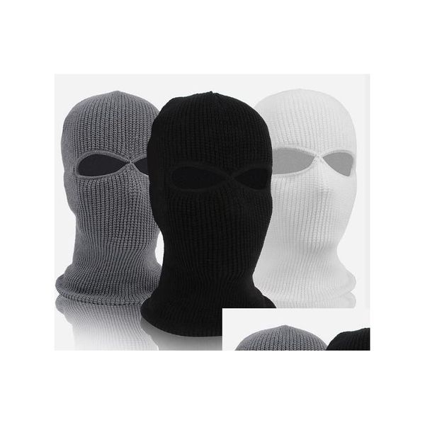 Máscaras de festa Novo Exército Tático Inverno Quente Esqui Ciclismo 3 Buraco Clava Hood Cap Fl Face Máscara Mulheres Homens Mantenha em Gota Entrega Home Garden F DHDQZ