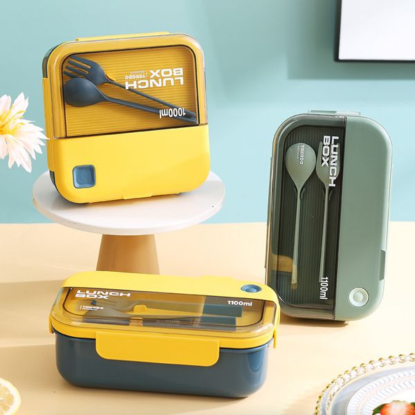 Bento Boxes Student Spoon с вилкой Bento Box Lunch Portable Microwave Bento Box Kox Kids's Kids Office.