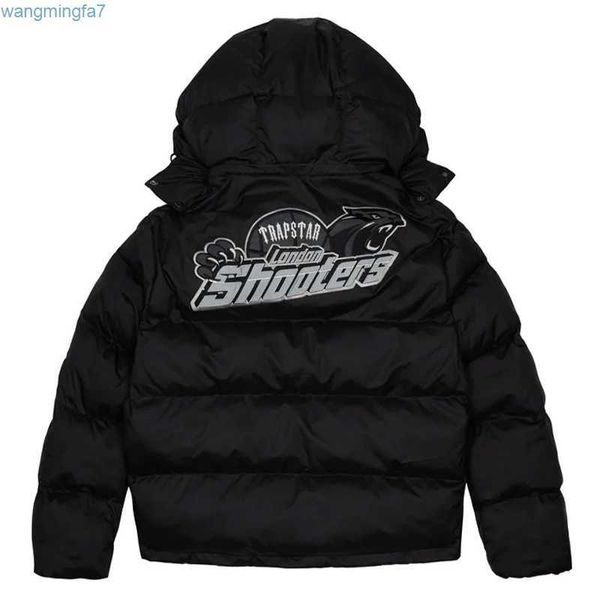 Daunenparkas Herrenjacken Trapstar London Shooters Kapuzenpufferjacke Schwarz Reflektierender bestickter Thermo-Hoodie Herren Wintermantel 230620SS XJ2P