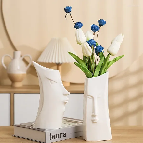 Vasen Nordic Vase Abstrakte Kunst Keramik Premium Blumentopf Home Wohnzimmer Dekoration Zubehör Innen Büro Desktop Dekor Geschenk