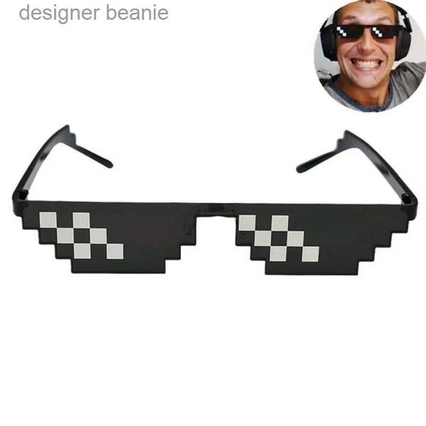Óculos de sol Sunglasses masculino pixelado Mulheres Brand Party óculos de festa Mosaic UV400 Eyewear vintage Unisex Gift Toy Glasses C240411