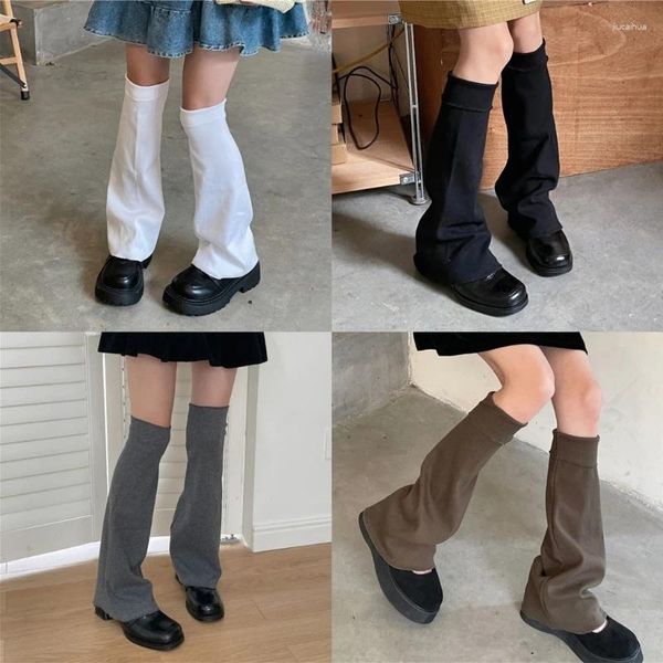 Women Socks Winter Autumn Knitted Turn Cuffs Japanese Gothic Foot Cover Flared Hem Baggy Knee High Long N16 22 Dropship