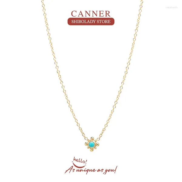 Pingentes canner turquesa colar para mulher 925 prata esterlina collier pendente longa corrente jóias de casamento luxo jóias finas 18k