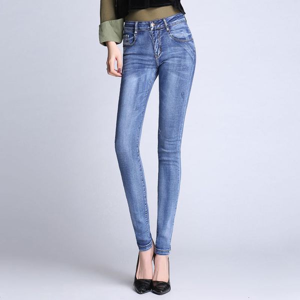 Jeans femininos Ultra Thin Film Fashion Casual tudo
