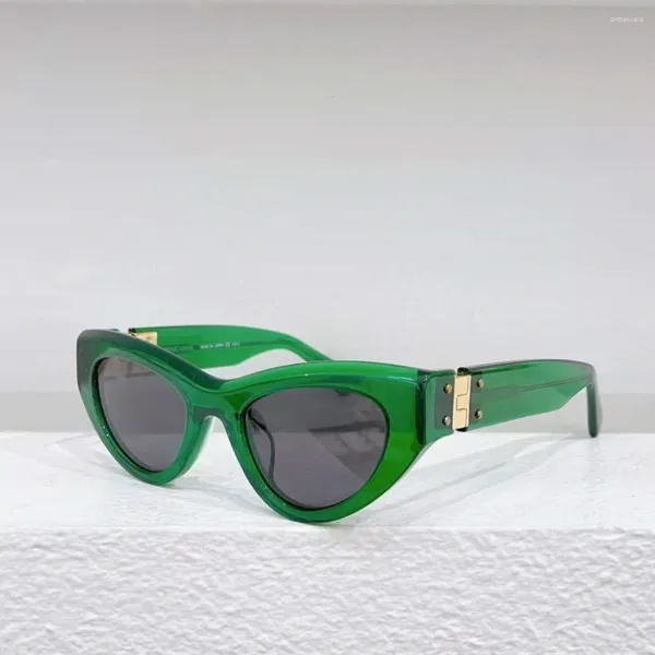 Óculos de sol 2023 moda de luxo vintage bv1142s espessura de acetato sólido lente tac lente retro gato de olho de gato mulheres homem 3a de alta qualidade