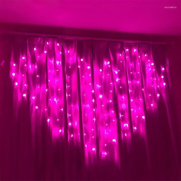 Cordas led em forma de coração guirlanda cortinas luz fada na janela euplug decoração para o casamento dos namorados