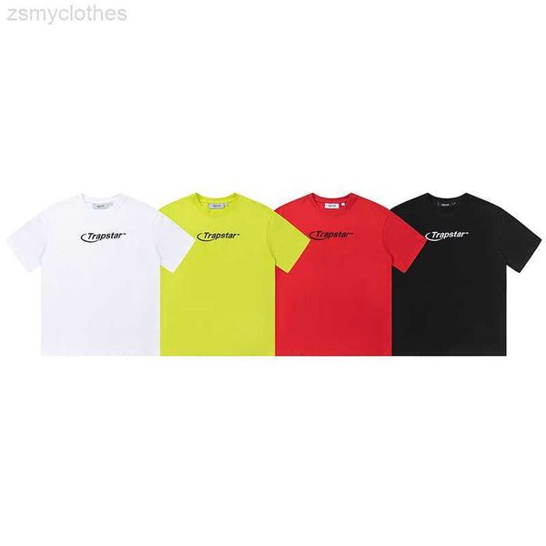 Camisetas masculinas trapstarem novas camisetas de moda de algodão redondo de algodão redondo de alta qualidade hiper-bordados de alta qualidade