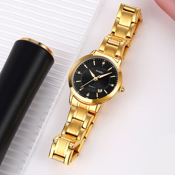 Fashoin Gold Women Watch Top Brand Brand 28mm Designer Relógios Diamond Diamond Lady para Womens Valentine's Christmas Day Day Gift Stainless Band Relógio