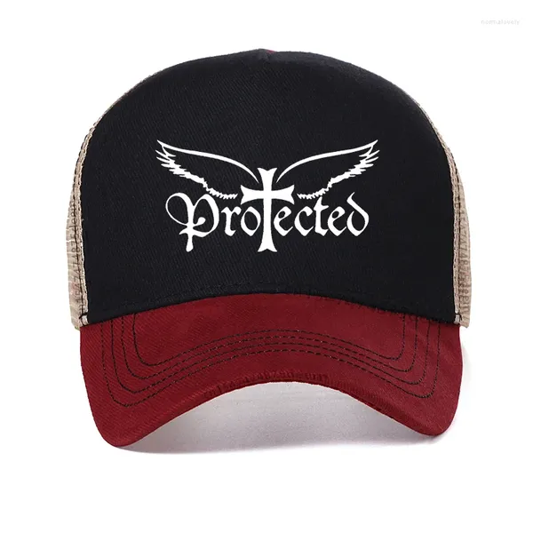 Бейсбольные кепки «Ангел защитит вас», модная бейсбольная кепка унисекс с принтом «Крест Иисус Христос», крутая летняя шляпа дальнобойщика с козырьком