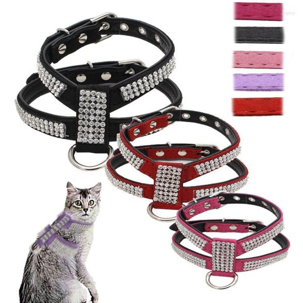 Colarinhos de cachorro 1 PC Gollar Pearl Ajuste Pet Products Colar Churness Leash Release rápida Bling Rhinestone PU Leather