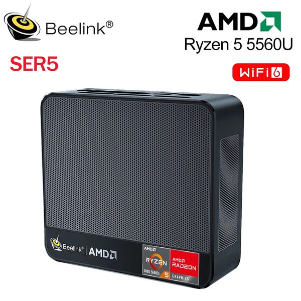 Beelink SER5 WiFi6 Mini-PC AMD Ryzen 5 5560U DDR4 RAM 16 GB NVME 500 GB 1 TB SSD BT5.2 4K 60 Hz 1000 M USB3.2 Desktop-Gamer-Computer