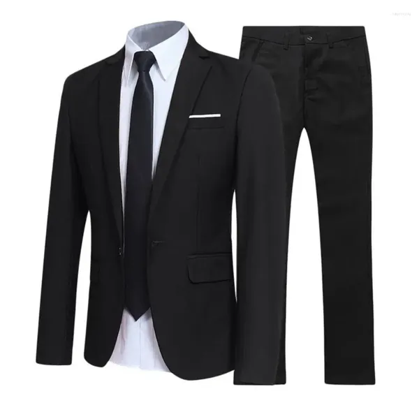 Herrenanzüge, 1 Set, trendiger Bräutigam-Anzug, superweich, für Herren, langärmelig, Revers, formelle Streetwear
