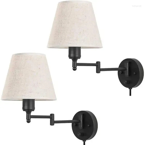 Wandleuchte, Plug-in-Wandleuchte, 2er-Set, elegante Retro-El-Schlafzimmer-Nachttischleuchte, einzigartige Form für Flur, Wohnzimmer