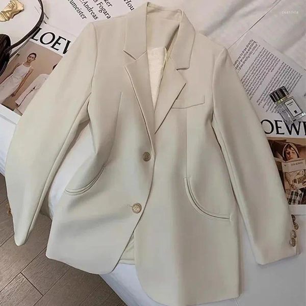 Ternos femininos blazers pretos para mulheres 2023 moda escritório senhoras fino botão acima casacos vintage chique casual manga longa jaqueta y2k outono