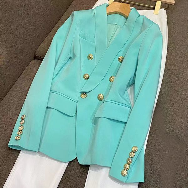 Feminino ternos blazers maré marca retro designer de moda presbiopic green série de terno jaqueta leão lion trespassado slim plus size roupas femininas c131