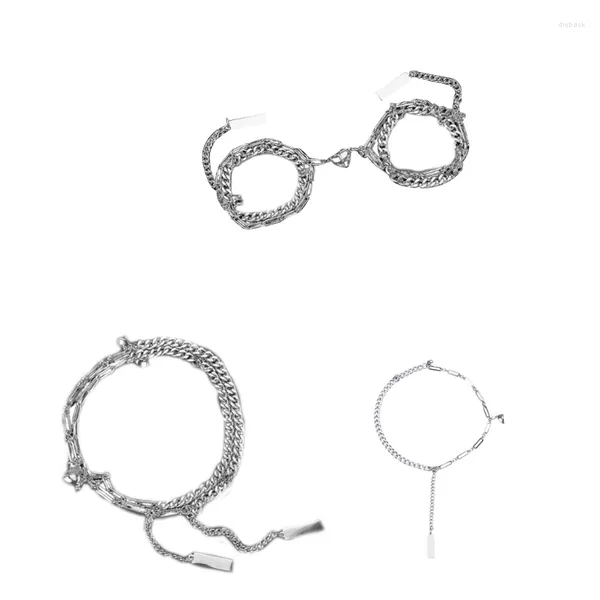 Link pulseiras 1/2 pçs casal magnético para mulheres homens atração correspondência pulseira presentes amante namorado namorada amigo