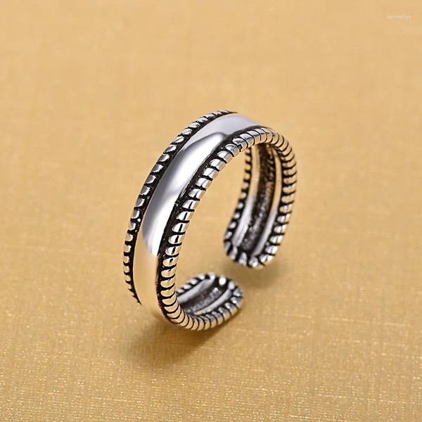 Cluster Ringe Silber Farbe offen für Frauen Original handgemachte Dame verhindern Allergie Retro Schmuck