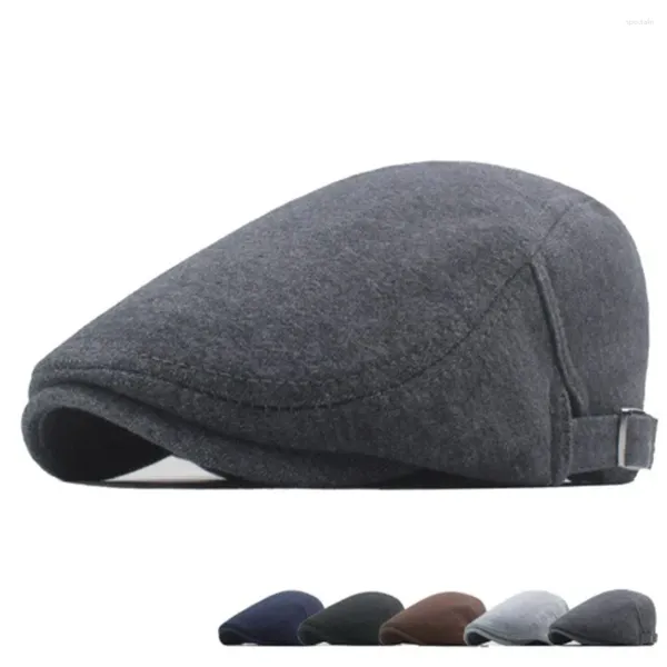 Berretti Old Man Sboy Caps Berretto con visiera piatto Il cameriere conducente Retro Forward Solid British Style Casual Uomo Donna Morbido