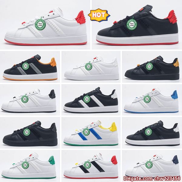 Scarpe casual Designer Bold Platform donna Uomo Lego x neo Grand Court spezial Scarpe da ginnastica Scarpe da ginnastica basse in pelle scamosciata per interni Green Glow Vegan Greensports trainer