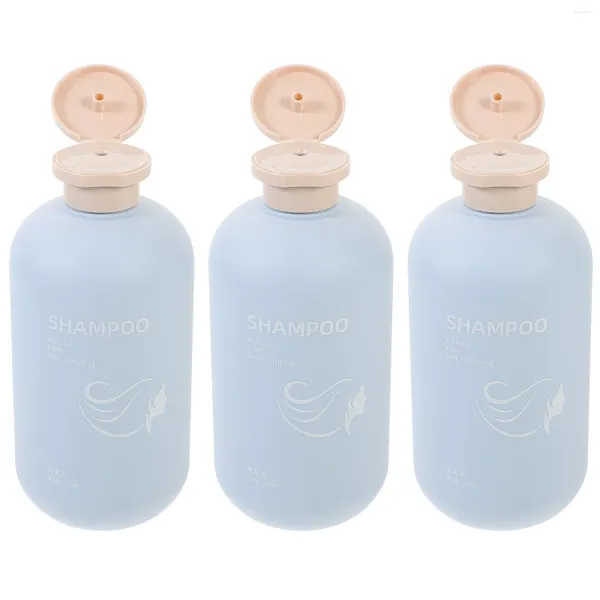 Dispenser di sapone liquido 3 pezzi Coperchi per bottiglie di plastica Shampoo Articoli da toeletta Lozione vuota Viaggio ricaricabile