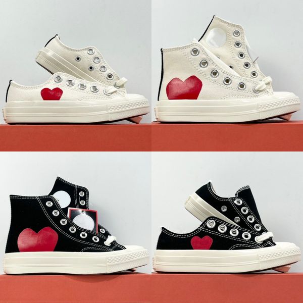 Sapatos infantis Play Love Heart with Eyes Tênis Baixo Alto All Star Designer Infantil 1970 Meninos Sapato Preto Anos 1970 Infantil Juvenil Tênis Clássico Infantil Meninas Tênis Outdoor