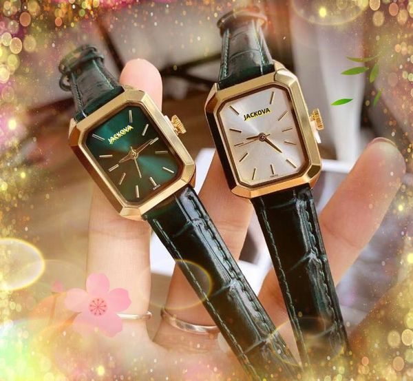 Niedrigster Preis, superkleine, quadratische Zifferblatt-Quarzuhr für Damen, beliebte Armbanduhr mit echtem Lederarmband, Business-Armbanduhr, Roségold-Uhren, Montre de Luxe
