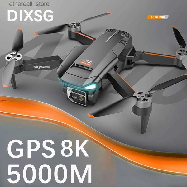 Drohnen DIXSG AE10 MINI GPS Drone 8K Professionelle 90 Grad Einstellbar Dual HD Kamera RC Hubschrauber WIFI Bürstenlosen Motor RC Flugzeug Quadcop Q231108