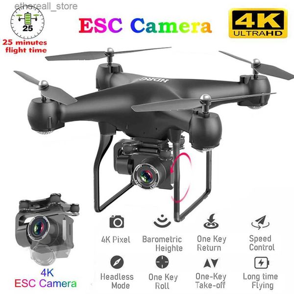 Droni RC Drone FPV Quadcopter UAV con telecamera ESC 4K HD Professionale Fotografia aerea grandangolare Elicottero telecomandato a lunga durata Q231108