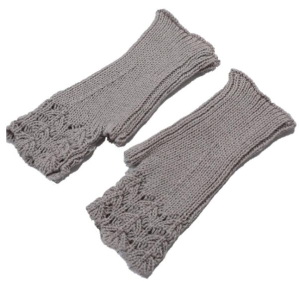 Fünf-Finger-Handschuhe Damen-Damen fingerlose Winter-warme weiche gestrickte Fäustlinge ST007