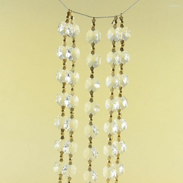 Kronleuchterkristall 10 m 14 mm Perlen mit Schmetterlingsschnalle -Strängen Glasgirlanden Hochzeitsfeier Beleuchtung Dekoration
